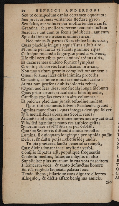 Photograph of Henry Anderson: Panegyris Ad Serenissimum Potentissimumque Regem Iacobum VI, Perthanam urbem ingredientem v Cal Iunias [1580]