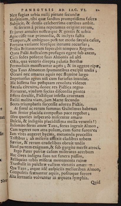 Photograph of Henry Anderson: Panegyris Ad Serenissimum Potentissimumque Regem Iacobum VI, Perthanam urbem ingredientem v Cal Iunias [1580]