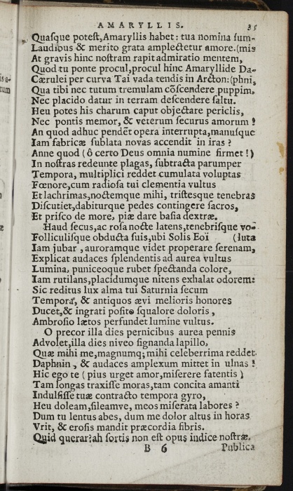 Photograph of Henry Anderson: Ecloga I  Amaryllis Expostulans nomine Vrbis Perthensis ad regem Iacobum in Scotiam reducem, Anno 1617