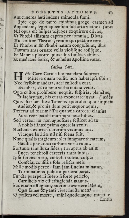 Photograph of Robert Ayton: Lessus in funere Raphaelis Thorei Medici & Poeta praestantissimi, Londini peste extincti (London, 1626)