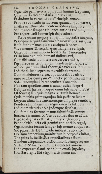 Photograph of Thomas Craig of Riccarton: Ad serenissimum & potentissimum Principem Iacobum VI, è sua Scotia discedentem, Paraeneticon (1603)