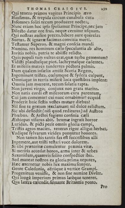 Photograph of Thomas Craig of Riccarton: Ad serenissimum & potentissimum Principem Iacobum VI, è sua Scotia discedentem, Paraeneticon (1603)