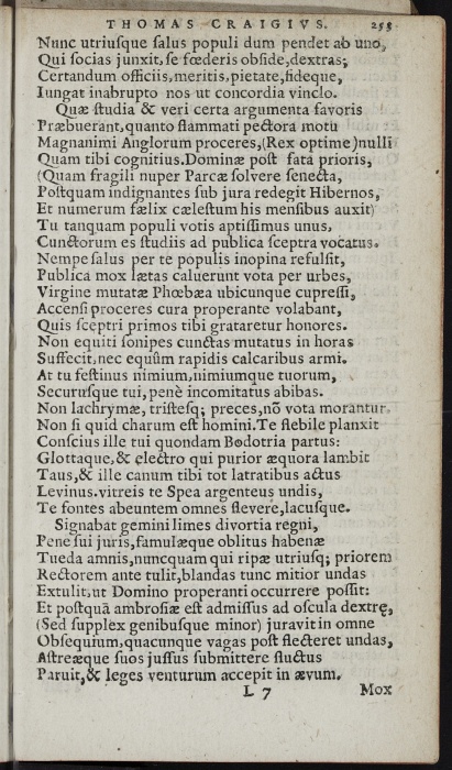 Photograph of Thomas Craig of Riccarton: Serenissimi & Invictissimi Principis Iacobi Britanniarum & Galliarum Regis Stefa ???????????? (1603)