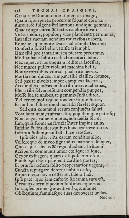 Photograph of Thomas Craig of Riccarton: Serenissimi & Invictissimi Principis Iacobi Britanniarum & Galliarum Regis Stefa ???????????? (1603)