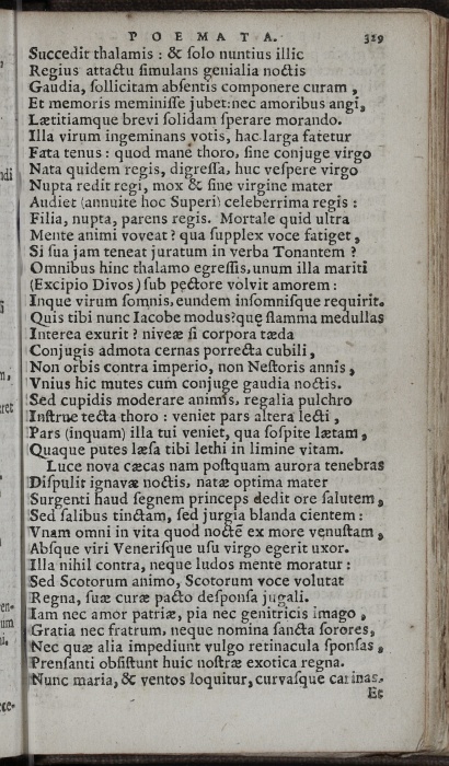 Photograph of Hercules Rollock: De Augustissimo Iacobi VI Scotorum Regis, & Annae, Frederici 2, Danorum Regis filiae conjugio, 13 Kal. Septemb. 1589. in Dania celebrato, Georgio Scotiae Mareschallo sui Regis vicem obeunte, Epithalamium. Ad Annam Scotorum Reginam.