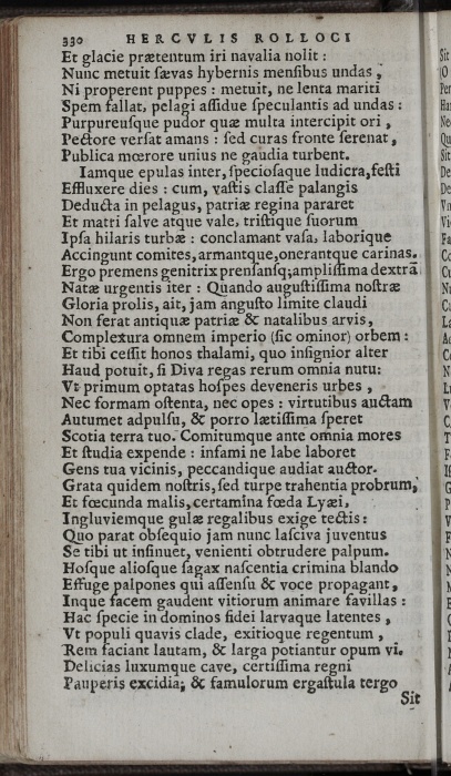 Photograph of Hercules Rollock: De Augustissimo Iacobi VI Scotorum Regis, & Annae, Frederici 2, Danorum Regis filiae conjugio, 13 Kal. Septemb. 1589. in Dania celebrato, Georgio Scotiae Mareschallo sui Regis vicem obeunte, Epithalamium. Ad Annam Scotorum Reginam.